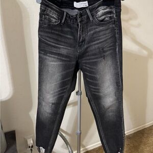 Bridget Black Distressed Women's Cropped Jeans